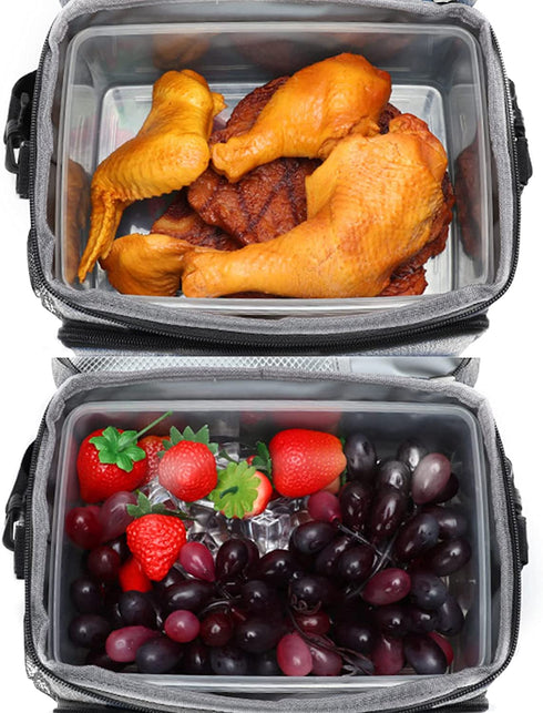 RealCool Lunch Box for Men/Women,Reusable Lunch Bag for Men,Insulated Lunch Box, Collapsible Leakproof Soft Sided Cooler, Portable Tote For School,Office,Outdoor Activities (7L-Gray)