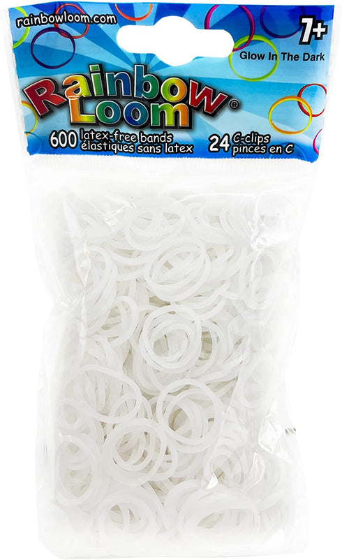 Rainbow Loom Glow Rubber Bands with 24 C-Clips (600 Count) , Glow in the Dark
