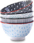 Japanese Style Ceramic Rice Bowls set of 4 Color For Dessert Snack Cereal Soup