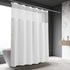 Waffle Weave Shower Curtain with Snap-in Fabric Liner & Hooks Set: Hotel Style & Top Sheer Window, Double Layers & Machine Washable for Easy Clean, 71x72, White
