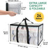 BALEINE 2-Pack Oversized Moving Bags with Reinforced Handles, Heavy-Duty Storage Tote for Clothes, Moving Supplies (Clear)