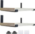 AddGrace 4 Pack Iron Shelf Brackets Angle Lip Bracket Wall Mounted Shelving Support with Screws for Wood Board Shelves (Black) 8 inch