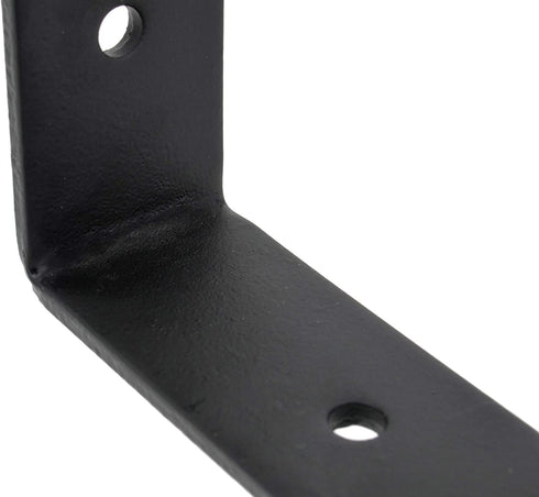 AddGrace 4 Pack Iron Shelf Brackets Angle Lip Bracket Wall Mounted Shelving Support with Screws for Wood Board Shelves (Black) 8 inch