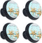 4 Pcs 35mm Seashell Starfish On Teal Wooden Background Cabinet Knobs Round Crystal Glass Drawer Handles Pull with Screws for Home, Office, Kitchen, Bathroom Cabinet, Dresser, Cupboard (1-3/8 Inches)