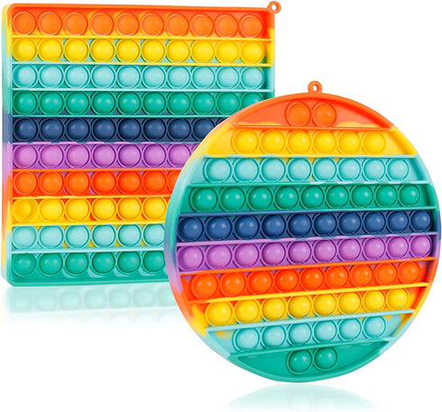 Jumbo Pop Toy 2 Packs Giant Popper Sensory Toys Huge Pops Huge Large Mega Popet Bulk Big Push It Gifts for Kids Toddler Girls Boys Stress Anxiety Relief Party Favor Stuffers