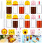 14 Pieces Bento Soy Sauce Case Container Bento Box Accessories, Mini Condiment Plastic Bottle with Dropper, Cute Animal Lunch Sauce Case Container for Kids Hiking Travel Lunch Salad Ketchup Syrup Oil