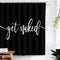 Bartori Home Decorative Shower Curtain with Free Hooks Overstriking and illegible White Words Get Naked On Black Background Waterproof Polyester Fabric Bath Curtain with Size 71''X71''