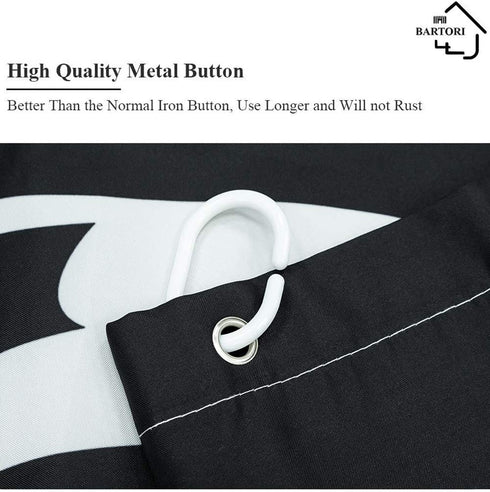 Bartori Home Decorative Shower Curtain with Free Hooks Overstriking and illegible White Words Get Naked On Black Background Waterproof Polyester Fabric Bath Curtain with Size 71''X71''