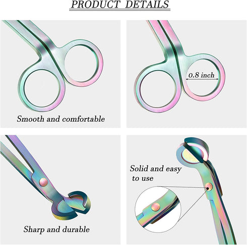 3 Packs Candle Wick Trimmer Candle Cutter Stainless Steel Wick Clipper Scissor Candle Tool (Gradient Green)