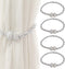 Bling Magnetic Curtain Tiebacks, Decorative Curtain Holdbacks, Crystal Tie Backs for Curtains, Curtain Holders for Window Draperies - 16 inch, Grace, Simplicity & Elegance (Silver, 4)