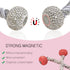 Bling Magnetic Curtain Tiebacks, Decorative Curtain Holdbacks, Crystal Tie Backs for Curtains, Curtain Holders for Window Draperies - 16 inch, Grace, Simplicity & Elegance (Silver, 4)