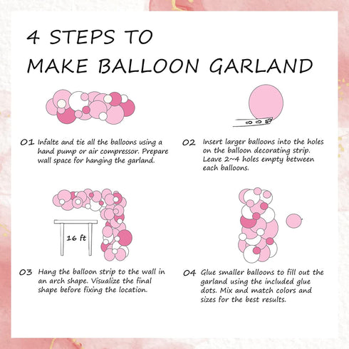 Pink Balloon Arch Kit 140 Pcs, TOPLLON Baby Shower Decorations for Girl with Rose Gold Metallic Baby Pink Balloons Garland for Bridal Shower Birthday Party Decorations