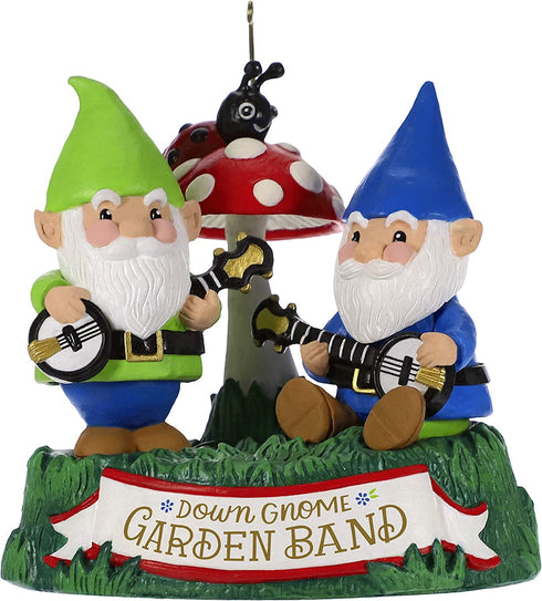 Hallmark Keepsake Christmas Ornament 2019 Year Dated Garden Sound (Plays Duelin' Banjos Song), Dueling Gnomes