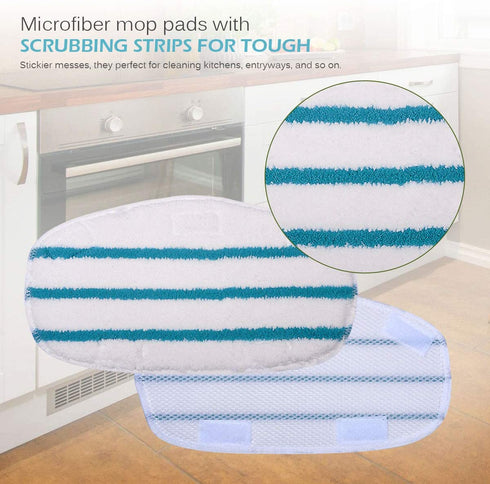 KEEPOW 8 Pack Microfibre Steam Mop Pads Compatible PurSteam ThermaPro 10-in-1
