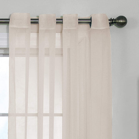 Curtain Fresh Arm and Hammer Odor Neutralizing Sheer Curtain Panel, 63L x 59W in., Ivory