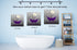 Purple Bath Tray Flowers Home Bathroom Decoration Artwork Modern Decorative Canvas Wall Art for Wall Decor and Framed Ready to Hang 20"x20"