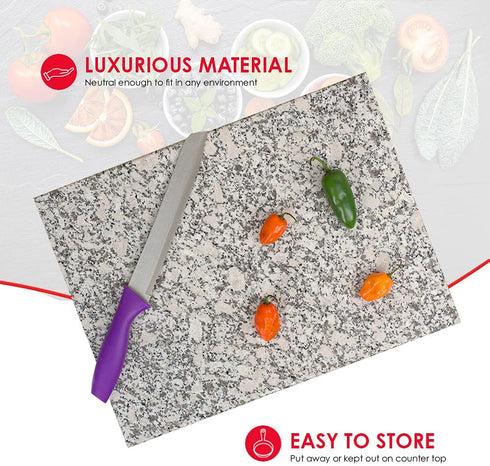 Home Basics Granite (8" x 12", White) Cutting Board