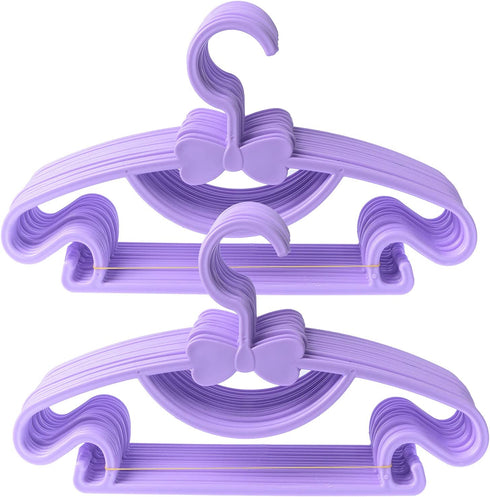 Plastic Kids Hanger,30 Pack Small Hanger Toddler Hangers for Laundry and Closet,Baby Coat Hanger Childrens Durable Hangers,Purple