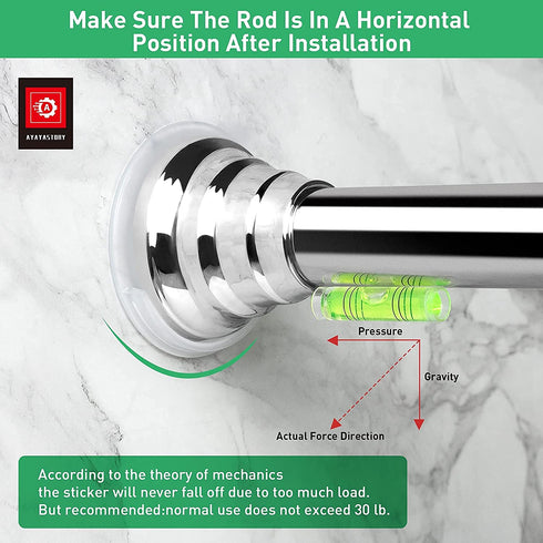 AYAYASTORY Adhesive Shower Curtain Rod Holder,No Slippage Wall Mount Retainer of Shower Rod for bathroom,Heavy Duty Tension Rod brackets No Drilling( Shower Curtain Rod Not Included ) (4 Pack)