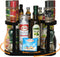 Aeakey Spice Rack storage,Spice Spinner Two- Tiered Lazy Susan Turntable Spice Rack Organizer Rotating Spice Holder For Cabinet And Storage,Holder That Saves Space,Height Adjustable,Fridge,Closet,Kitchen Countertop (Black)