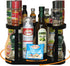 Aeakey Spice Rack storage,Spice Spinner Two- Tiered Lazy Susan Turntable Spice Rack Organizer Rotating Spice Holder For Cabinet And Storage,Holder That Saves Space,Height Adjustable,Fridge,Closet,Kitchen Countertop (Black)