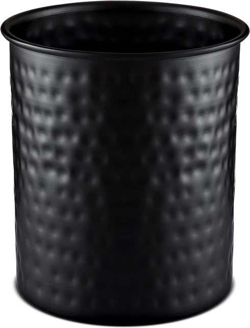 Monarch Abode Hand Hammered Kitchen Utensil Holder Crock, Large, Black