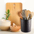 Monarch Abode Hand Hammered Kitchen Utensil Holder Crock, Large, Black