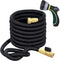 TheFitLife Flexible and Expandable Garden Hose - Triple Latex Core with 3/4" Solid Brass Fittings and 8 Function Spray Nozzle, Easy Storage Kink Free Water Hose (50 FT)