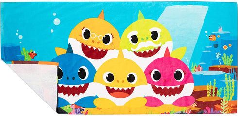 Franco Kids Super Soft Cotton Beach Towel, 58 in x 28 in, Baby Shark