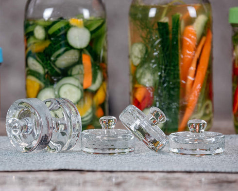 Jillmo Easy Grip Fermentation Weight- 4 Pack of Glass Weights for Wide Mouth Mason Jars