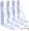 ETECHMART Decorative Shelf Brackets, 8 Inch Wall Mounted Floating Shelf Bracket for DIY Open Shelving, Pack of 4 L Shape Heavy Duty Rustic Iron Metal Corner Brace Shelf Supporter, White