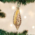 Old World Christmas Beach Glass Blown Ornaments for Christmas Tree Junonia Shell, Tan/Brown/White/Gold