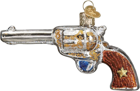 Old World Christmas Ornaments: Gun Collection Glass Blown Ornaments for Christmas Tree, Western Revolver
