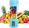 Portable Personal Mini Smoothie Blender - USB Rechargeable Shake Smoothies Mixer Single Small Size Fruit Juice Blender Battery Operated Individual Juicer Cup for Travel Camping & Outdoor - Blue