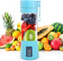 Portable Personal Mini Smoothie Blender - USB Rechargeable Shake Smoothies Mixer Single Small Size Fruit Juice Blender Battery Operated Individual Juicer Cup for Travel Camping & Outdoor - Blue