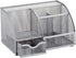 Annova Mesh Desk Organizer Office with 7 Compartments + Drawer/Desk Tidy Candy/Pen Holder/Multifunctional Organizer - Silver - Grey