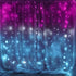 Pink Teal Blue Ombre Curtain Lights for Teen Girls Room Waterfall Led String Lights Hanging Fairy Lights Mermaid Nursery Kids Teen Room Bedroom Wall Window Decoration (Pink & Turquoise)