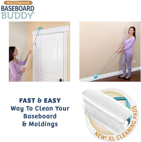 Baseboard Buddy Baseboard & Molding Cleaning Tool! Includes 1 Baseboard Buddy and 3 Reusable Cleaning Pads, As Seen on TV