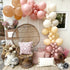 Sweet Baby Co. Dusty Rose Pink Balloon Garland Kit Arch with Matte Mauve, Nude, Taupe, Caramel, and Rose Gold Metallic Balloons Neutral Decorations for Baby Bridal Shower, Birthday Party Ballon Wall
