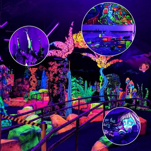 LED Black Light, ZHMA 10W 12v Blackight 2 Pack, 12v Black Light IP65 Waterproof for Glow in The Dark, Blacklight Party, Body Paint, Fluorescent Poster, Neon Glow