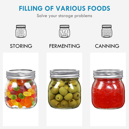 YEBODA 9 Pack Wide Mouth Mason Jars 10 oz Glass Canning Jars with Airtight Lids and Bands for Preserving, Jam, Honey, Jelly, Wedding Favors, Shower Favors, Sauces, DIY Magnetic Spice Jars
