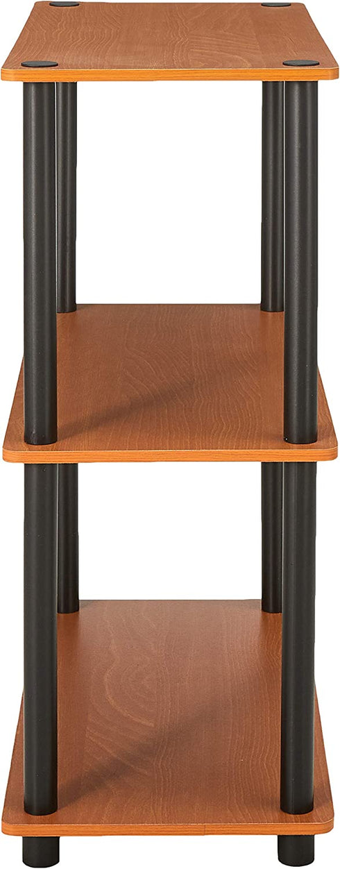 Furinno Turn-N-Tube 3-Tier Compact Multipurpose Shelf Display Rack, Light Cherry