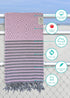 Ray Silver Premium Turkish Beach Towel 100% Cotton-Quick Dry Turkish Bath Towel 71?x40?(100x180 cm)-Prewashed Peshtemal Blanket-Thin Light Weight Travel SPA Pool Bath Beach Gym Pool (Light Pink/Grey)