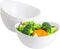 Honla 48 oz Large Salad Bowls,Set of 4 Big Plastic Bowls for Cereal,Pasta,Popcorn,Snacks,Serving Side Dishes,Dinner Parties,Oval Shape,White