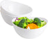 Honla 48 oz Large Salad Bowls,Set of 4 Big Plastic Bowls for Cereal,Pasta,Popcorn,Snacks,Serving Side Dishes,Dinner Parties,Oval Shape,White