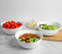 Honla 48 oz Large Salad Bowls,Set of 4 Big Plastic Bowls for Cereal,Pasta,Popcorn,Snacks,Serving Side Dishes,Dinner Parties,Oval Shape,White