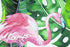 HaokHome 93013 Watercolor Flamingo Tropical Peel and Stick Wallpaper Removable Green/Pink Vinyl Self Adhesive Shelf Liner 17.7in x 9.8ft