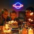 Koicaxy Planet Neon Sign, Acrylic Neon Light for Wall Decor, Battery or USB Powered Light Up Neon Sign for Bedroom, Kids Room, Living Room, Bar, Party, Christmas, Wedding