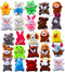 ThinkMax 24 Pack Mini Plush Animals Toy Assortment, Small Stuffed Animals in Bulk for Kids Party Favor, Easter Eggs Fillers