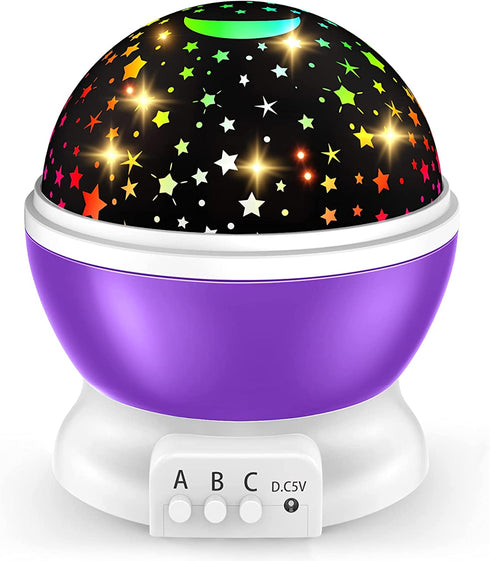 Toys for 2-12 Year Old Girls: DEVRNEZ Wonderful Star Light Projector Toys for 3-10 Year Old Boys Quiet Rotating Night Lights Gifts for Age 4-9 Girl Bedroom Birthday Day Decor Toy (Purple)
